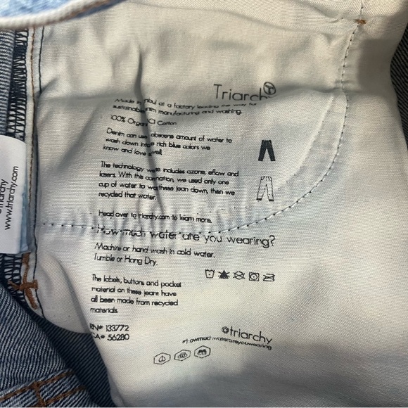 TRIARCHY High Rise Slim Fit Straight Leg Jeans - Picture 10 of 12